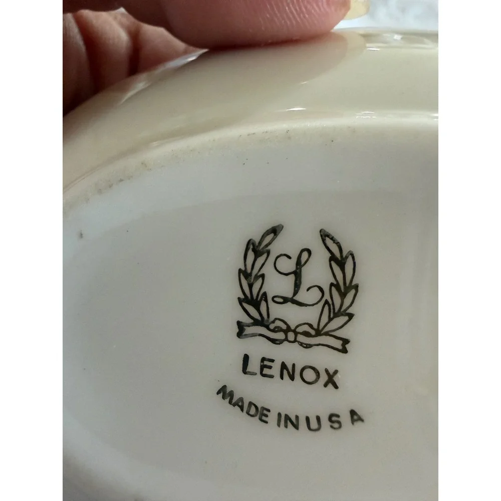 Lenox Ivory Gold Trim Oval Ashtray Nut Bowls Set of 3 Condiment Dishes USA